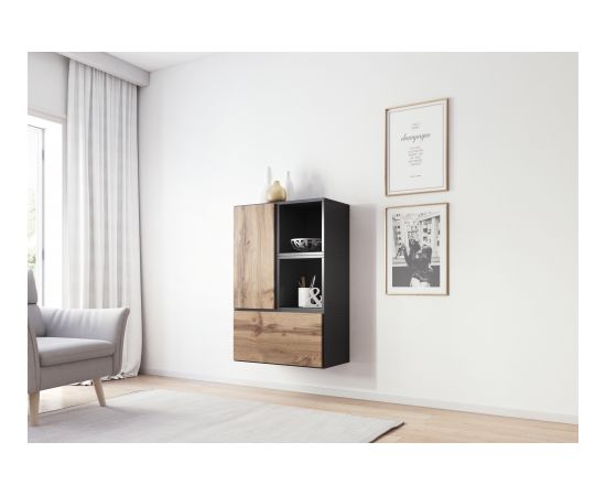 Cama Meble Cama living room furniture set ROCO 17 (2xRO3 + 2xRO6) antracite/wotan oak