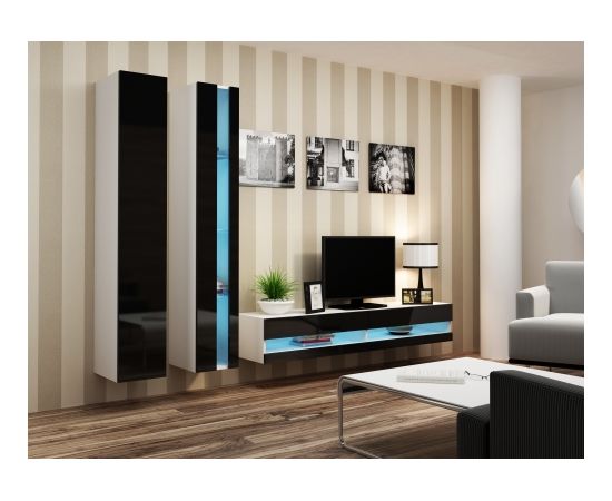 Cama Meble Cama Living room cabinet set VIGO NEW 5 white/black gloss