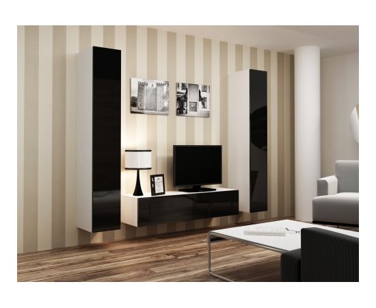 Cama Meble Cama Living room cabinet set VIGO 9 white/black gloss