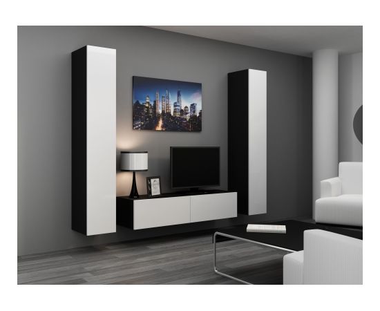 Cama Meble Cama Living room cabinet set VIGO 9 black/white gloss