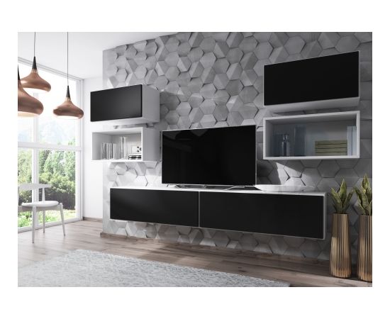 Cama Meble Cama living room furniture set ROCO 3 (2xRO3+2xRO4+2xRO1) white/white/black