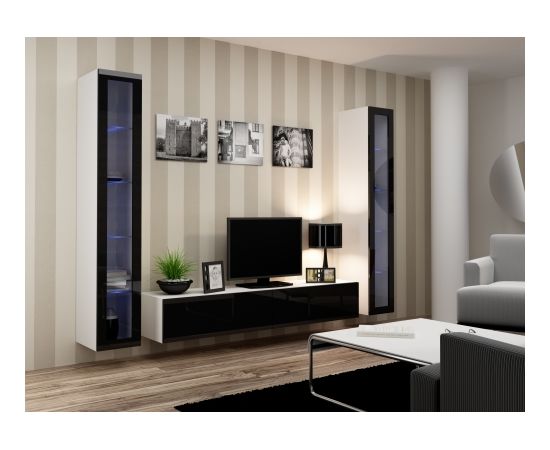 Cama Meble Cama Living room cabinet set VIGO 5 white/black gloss