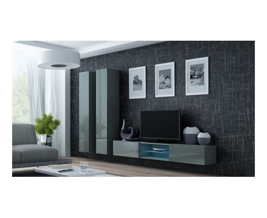 Cama Meble Cama Living room cabinet set VIGO 19 grey/grey gloss