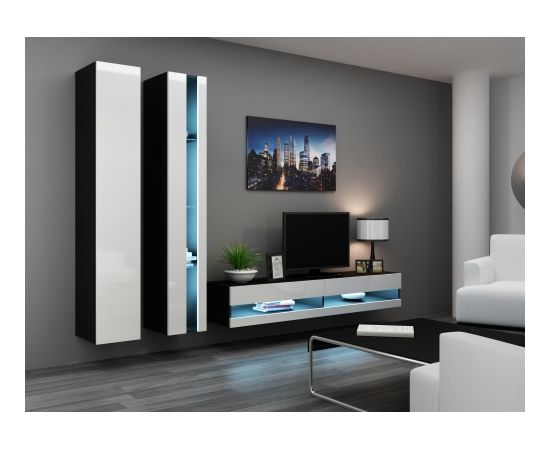 Cama Meble Cama Living room cabinet set VIGO NEW 5 black/white gloss