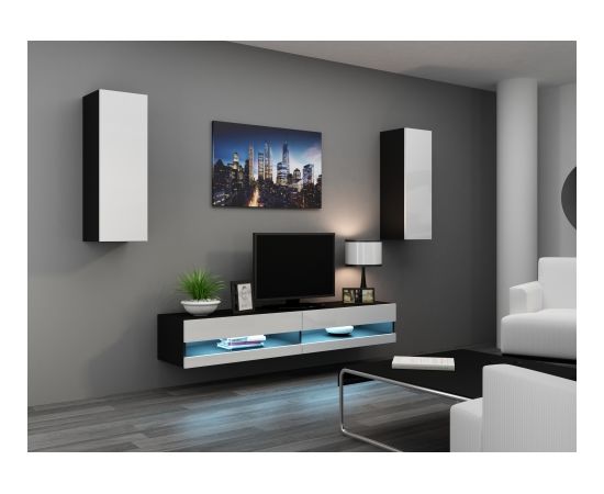 Cama Meble Cama Living room cabinet set VIGO NEW 10 black/white gloss