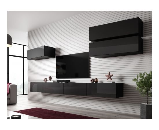 Cama Meble Cama Living room cabinet set VIGO SLANT 4 black/black gloss