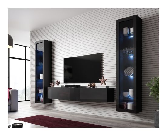 Cama Meble Cama Living room cabinet set VIGO SLANT 6 black/black gloss