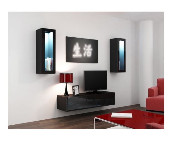 Cama Meble Cama Living room cabinet set VIGO 8 black/black gloss