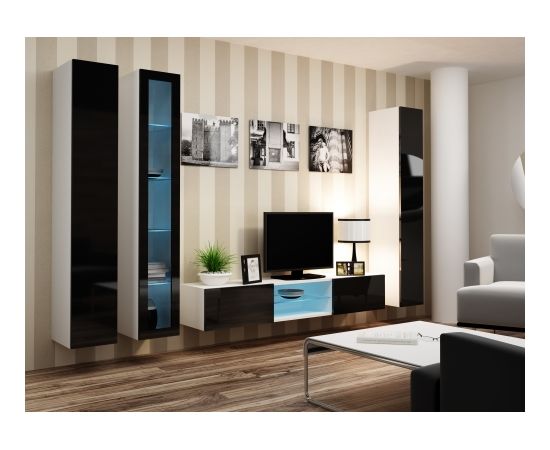 Cama Meble Cama Living room cabinet set VIGO 17 white/black gloss