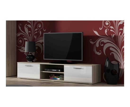 Cama Meble SOHO 8 set (RTV180 cabinet + S6 + shelves) Sonoma oak / White gloss