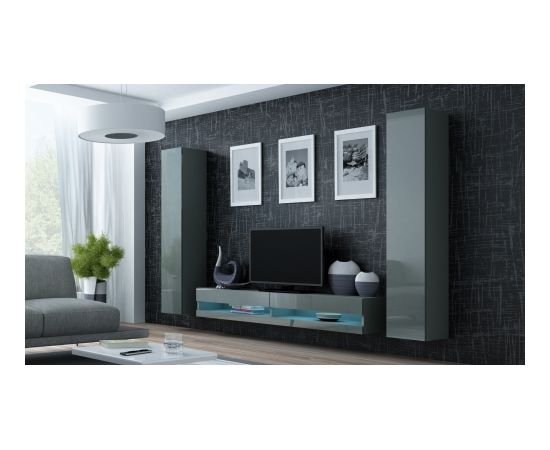 Cama Meble Cama Living room cabinet set VIGO NEW 4 grey/grey gloss
