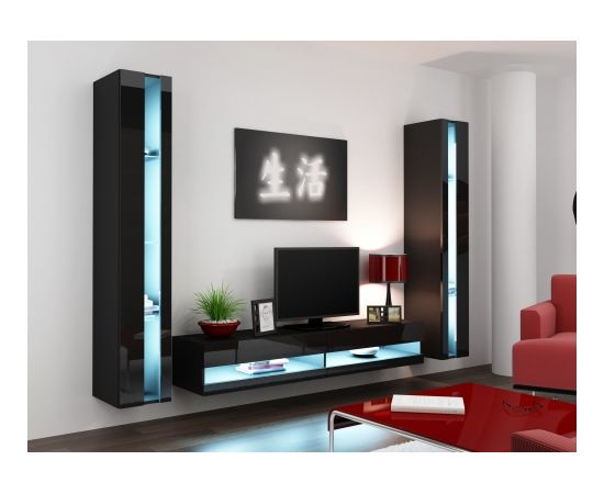 Cama Meble Cama Living room cabinet set VIGO NEW 3 black/black gloss