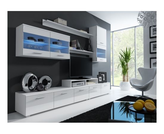 Cama Meble Cama storage cabinets set LOGO II 250/42/190 white/white gloss