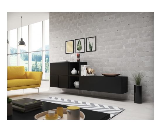 Cama Meble Cama living room furniture set ROCO 9 (RO1+RO3+2xRO6+2xRO5) black/black/black