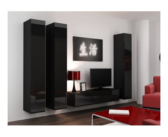 Cama Meble Cama Living room cabinet set VIGO 14 black/black gloss