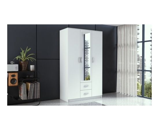 Top E Shop Topeshop ROMANA 120 BIEL bedroom wardrobe/closet 6 shelves 3 door(s) White