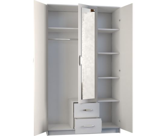 Top E Shop Topeshop ROMANA 120 BIEL bedroom wardrobe/closet 6 shelves 3 door(s) White