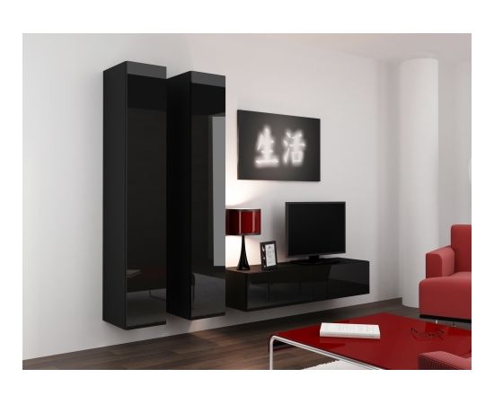 Cama Meble Cama Living room cabinet set VIGO 9 black/black gloss