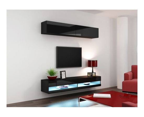 Cama Meble Cama Living room cabinet set VIGO NEW 10 black/black gloss
