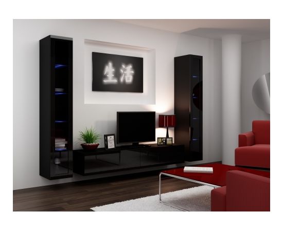Cama Meble Cama Living room cabinet set VIGO 5 black/black gloss