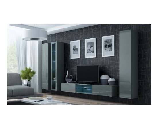 Cama Meble Cama Living room cabinet set VIGO 17 grey/grey gloss