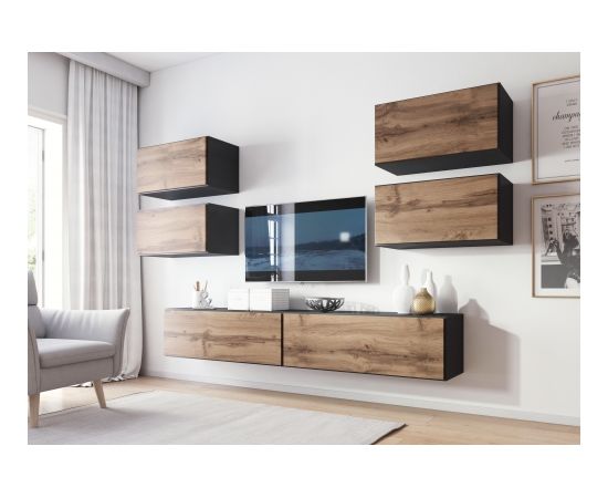 Cama Meble Cama living room furniture set ROCO 2 (2xRO1 + 4xRO3) antracite/wotan oak