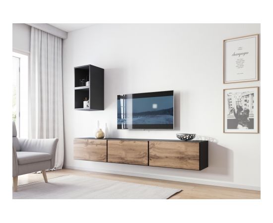 Cama Meble Cama living room furniture set ROCO 7 (3xRO3 + 2xRO6) antracite/wotan oak
