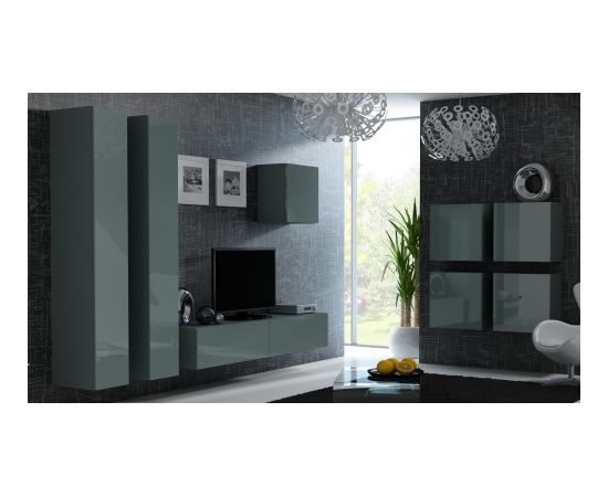 Cama Meble Cama Living room cabinet set VIGO 24 grey/grey gloss
