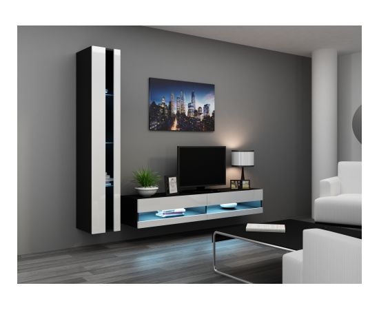 Cama Meble Cama Living room cabinet set VIGO NEW 8 black/white gloss