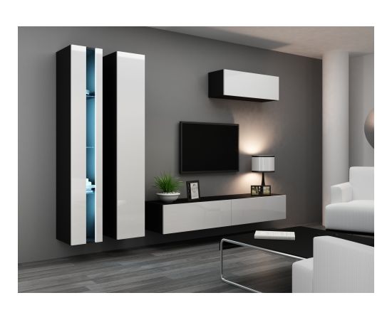 Cama Meble Cama Living room cabinet set VIGO NEW 1 black/white gloss