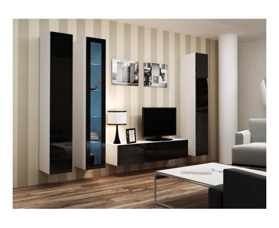 Cama Meble Cama Living room cabinet set VIGO 15 white/black gloss