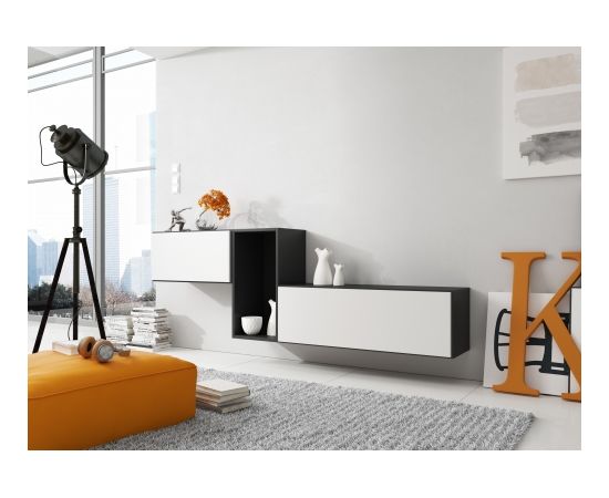 Cama Meble Cama living room furniture set ROCO 11 (RO1+RO3+RO4) black/black/white