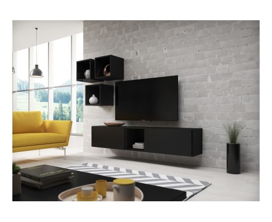 Cama Meble Cama living room furniture set ROCO 8 (2xRO3 + 4xRO6) black/black/black