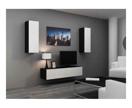 Cama Meble Cama Living room cabinet set VIGO 7 black/white gloss