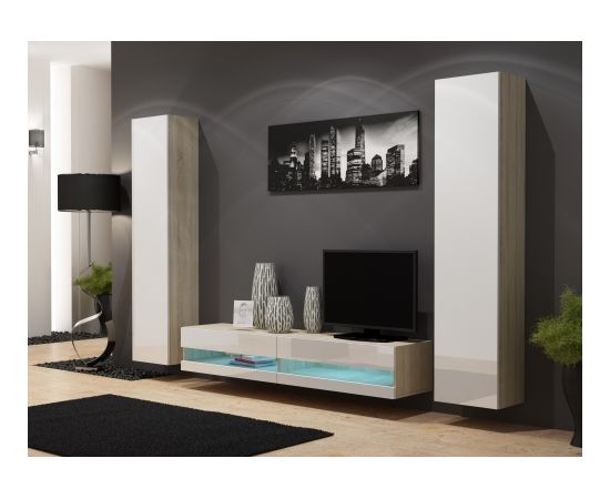 Cama Meble Cama Living room cabinet set VIGO NEW 4 sonoma/white gloss