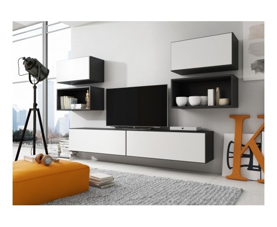 Cama Meble Cama living room furniture set ROCO 3 (2xRO3+2xRO4+2xRO1) black/black/white