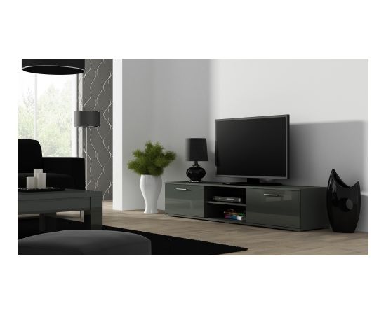 Cama Meble SOHO 8 set (RTV180 cabinet + S6 + shelves) Grey / Gloss grey