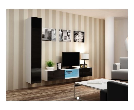Cama Meble Cama Living room cabinet set VIGO 21 white/black gloss