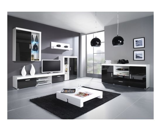 Cama Meble Cama living room storage set SAMBA C white/black gloss
