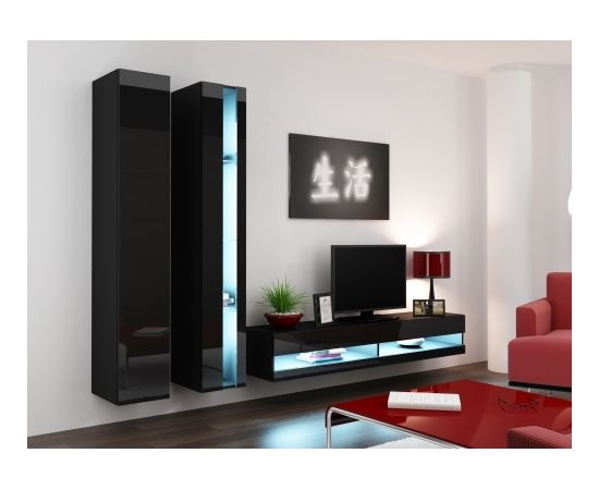 Cama Meble Cama Living room cabinet set VIGO NEW 5 black/black gloss