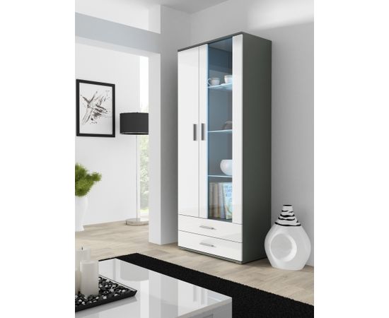 Cama Meble SOHO 8 set (RTV180 cabinet + S6 + shelves) Grey / White glossy