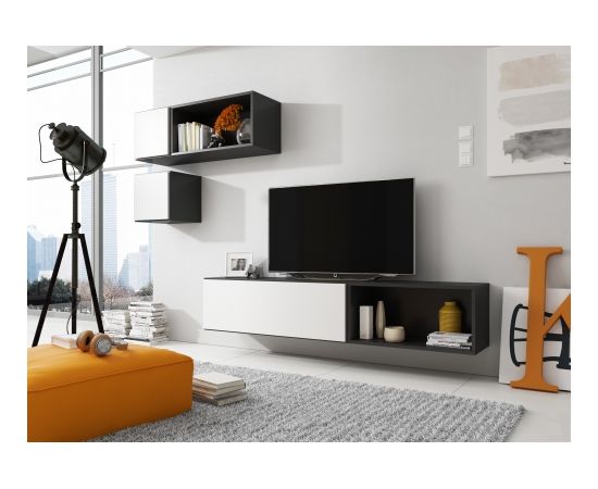 Cama Meble Cama living room furniture set ROCO 5 (RO1+2xRO4+2xRO5) black/black/white