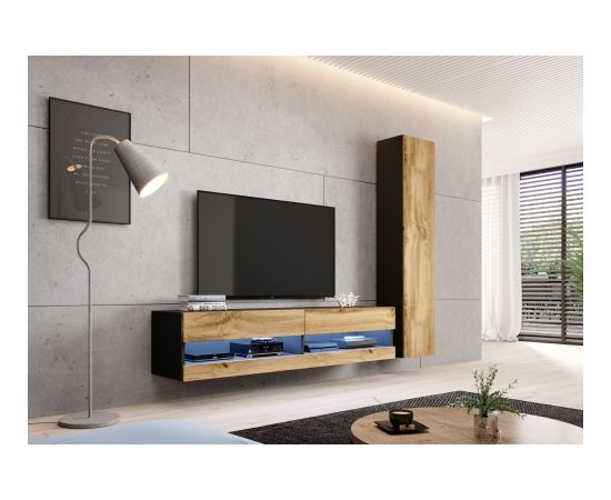 Cama Meble Cama living room cabinet set VIGO NEW 9 black/wotan oak