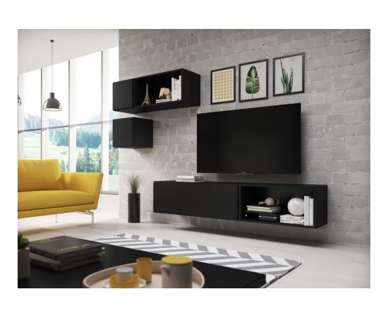 Cama Meble Cama living room furniture set ROCO 5 (RO1+2xRO4+2xRO5) black/black/black
