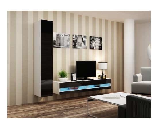Cama Meble Cama Living room cabinet set VIGO NEW 9 white/black gloss