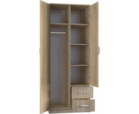 Top E Shop Topeshop ROMANA 80 SON L bedroom wardrobe/closet 5 shelves 2 door(s) Oak