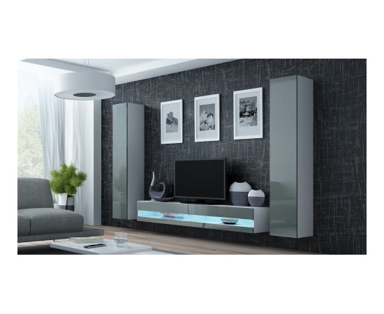 Cama Meble Cama Living room cabinet set VIGO NEW 4 white/grey gloss
