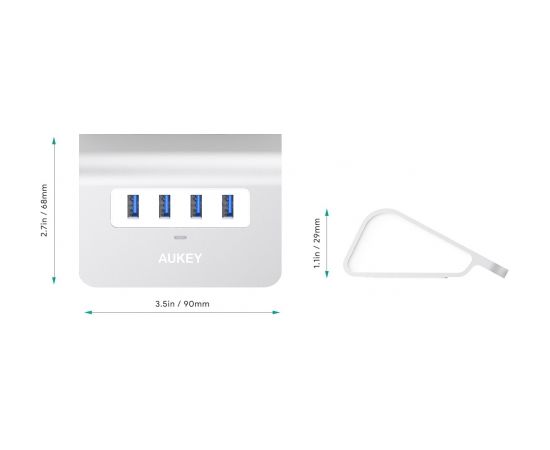 AUKEY CB-H5 Aluminium HUB USB-A | 4in1 | 4xUSB 3.0 | 5Gbps USB / Type-C Hub