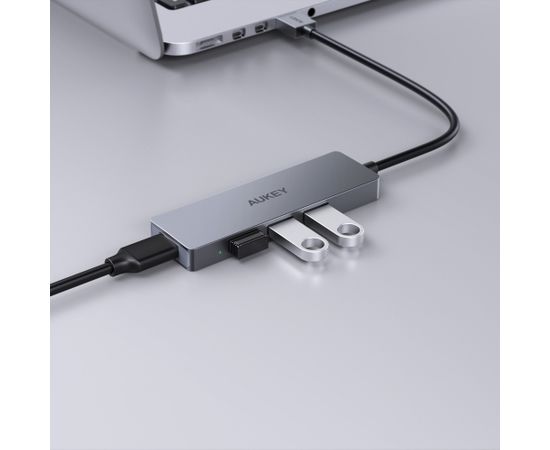 AUKEY CB-H36 Aluminium HUB USB-A | Ultra Slim | 4in1 | 4xUSB 3.0 | 5Gbps USB / Type-C Hub