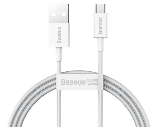 Kabelis USB2.0 A spraudnis - micro USB spraudnis 1.0m balts, Superior sērija BASEUS